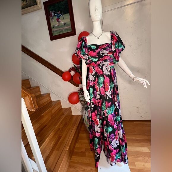 Delfi Puff-Sleeve Floral Printed Maxi Dress - Picture 5 of 7